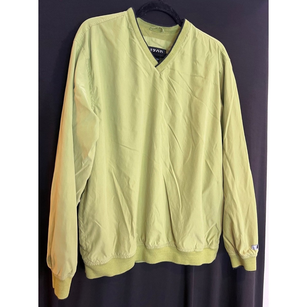IZOD Xtreme Function Golfwear Pullover Men's Large Green V‎ Neck Windbreaker